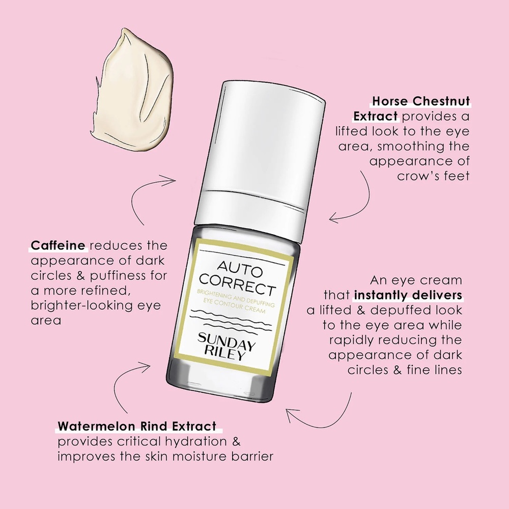 Sunday Riley Auto Correct Brightening + Depuffing Eye Cream for Dark Circles - Picture 3 of 9